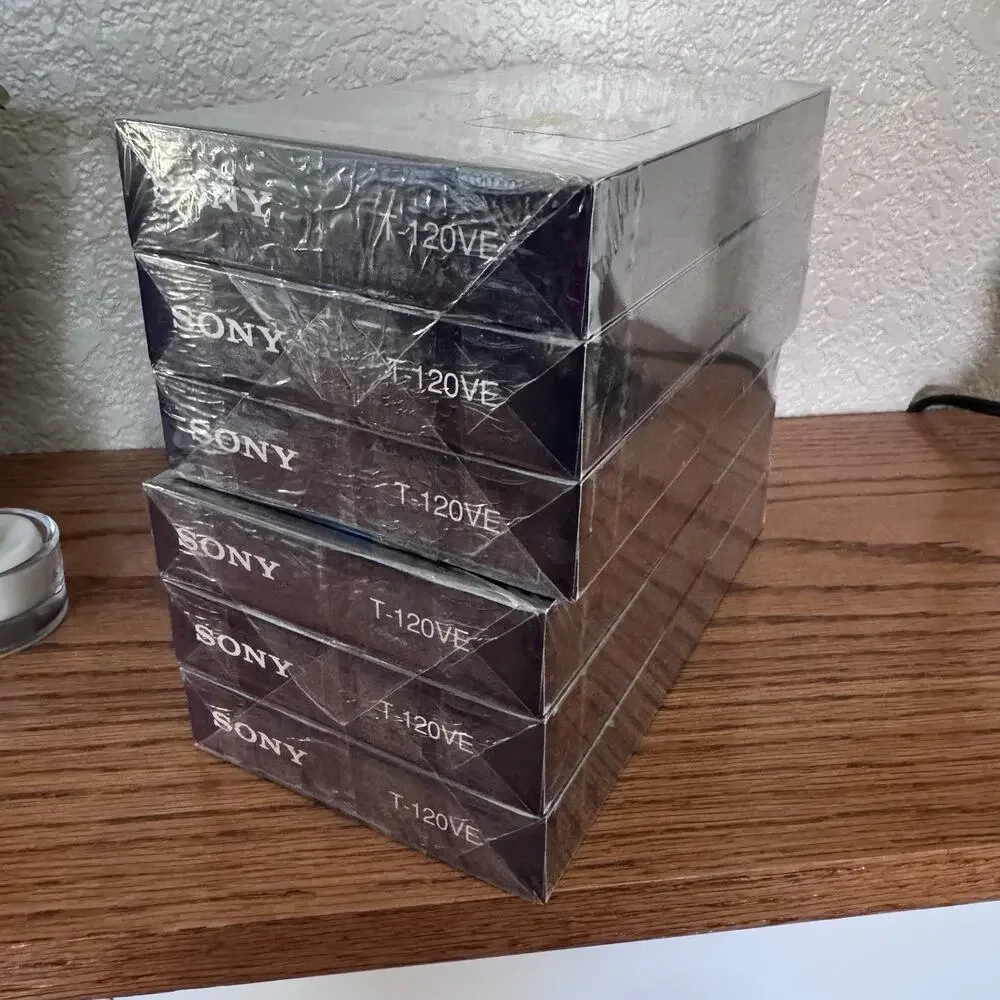New/ Sealed Sony 6 Hrs Blank VHS Tapes T120 Standard Grade Lot of 6